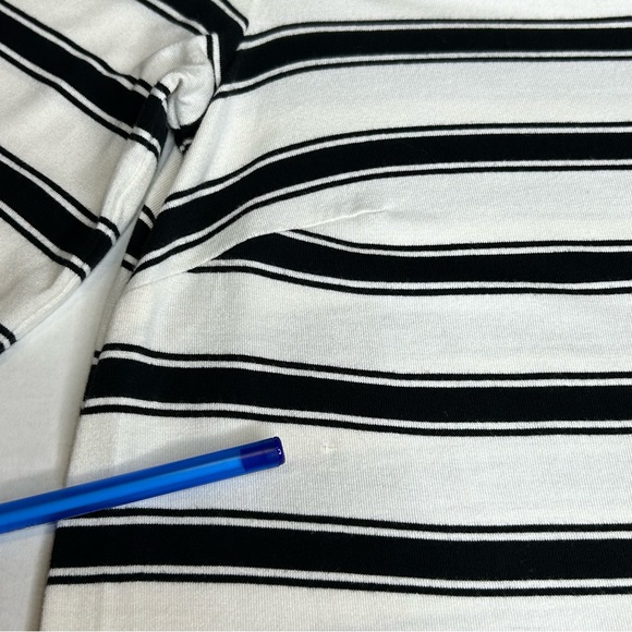 Loft Black/White Striped XS Long Sleeve Dress - Picture 11 of 13